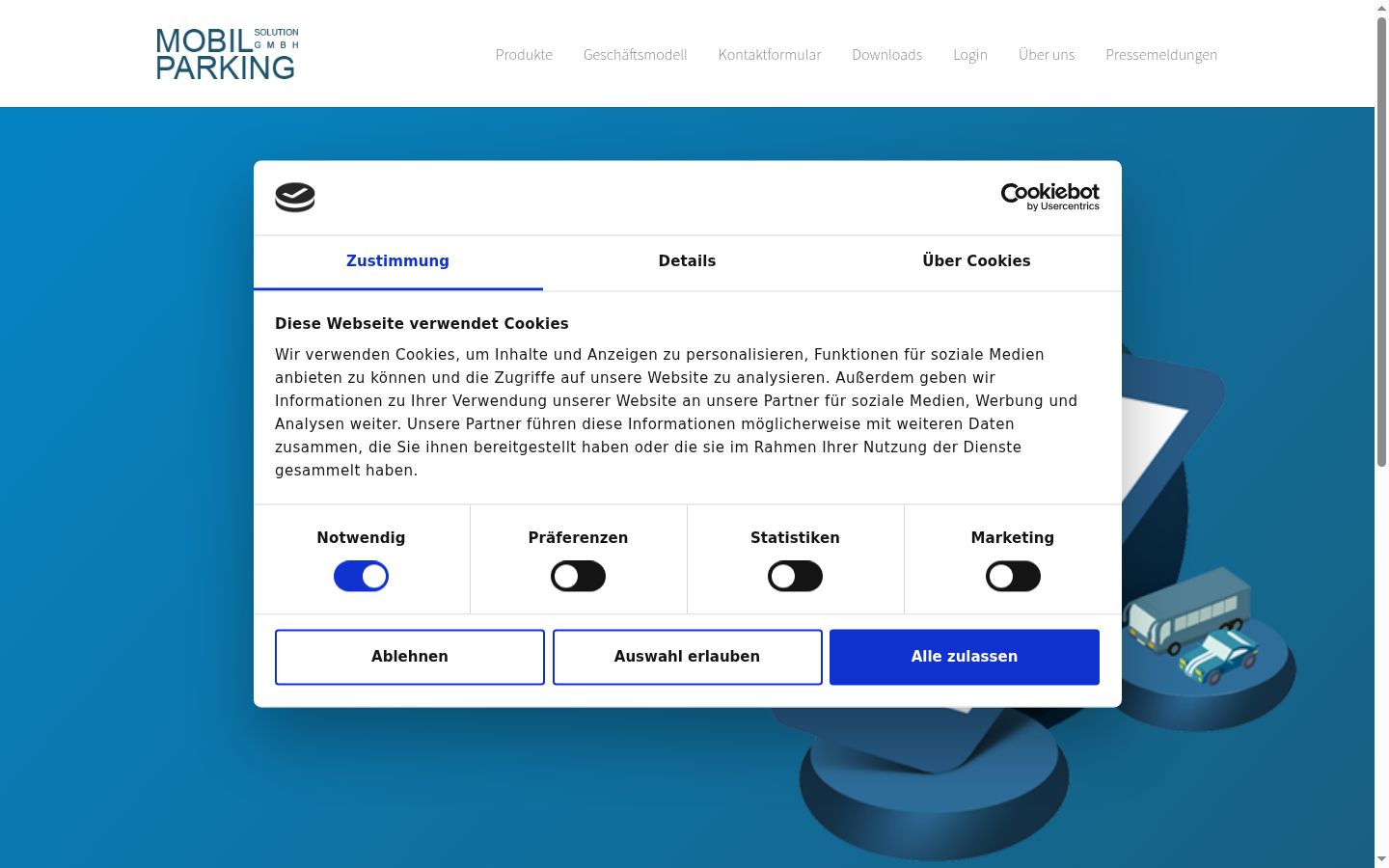 Screenshot of the consent banner shown before any interaction