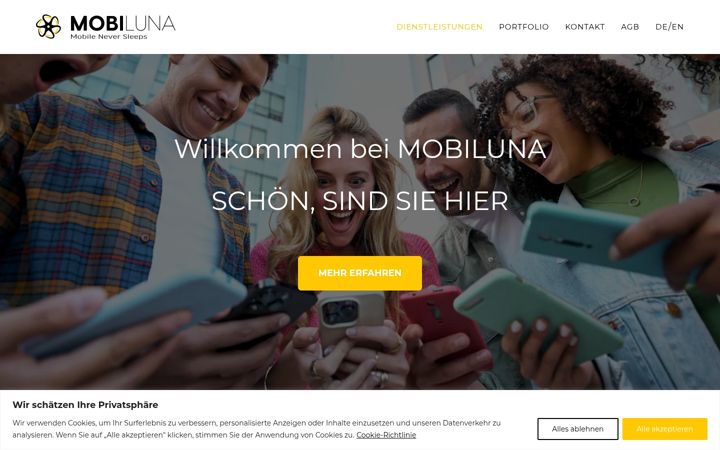 Screenshot of mobiluna.com