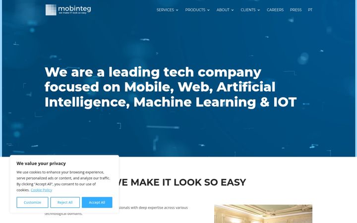 Screenshot of mobinteg.com