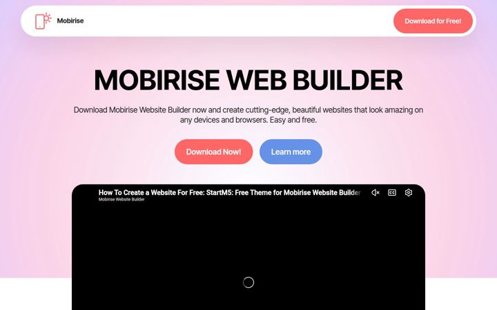 Zrzut ekranu mobirise.co