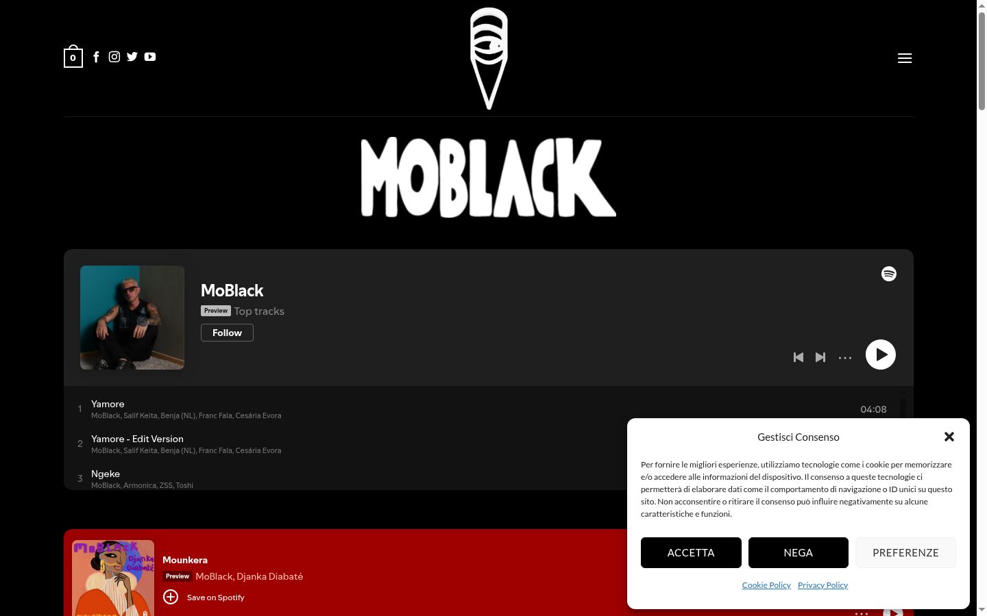 Screenshot of the consent banner shown before any interaction