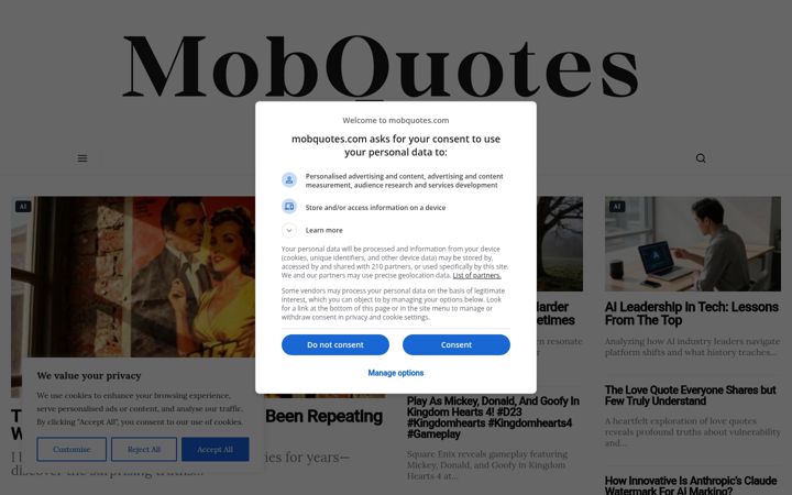 Screenshot of mobquotes.com