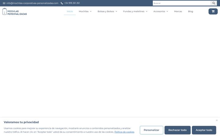 Screenshot of mochilas-corporativas-personalizadas.com