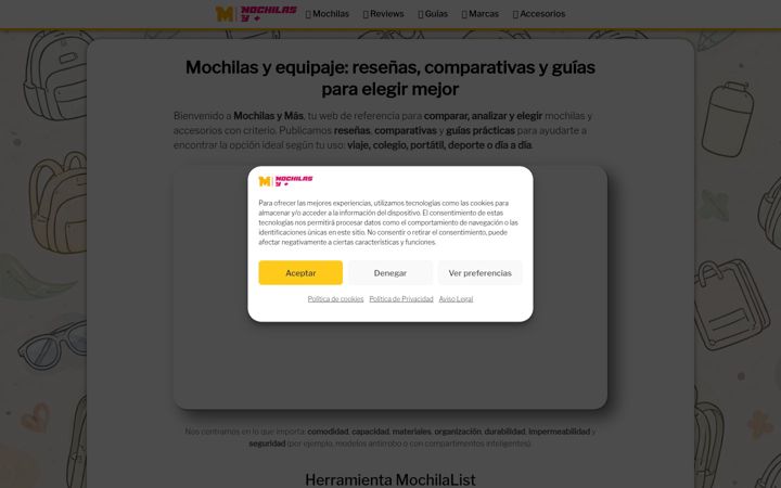 Screenshot of mochilasymas.com