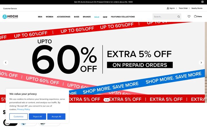 Screenshot of mochishoes.com