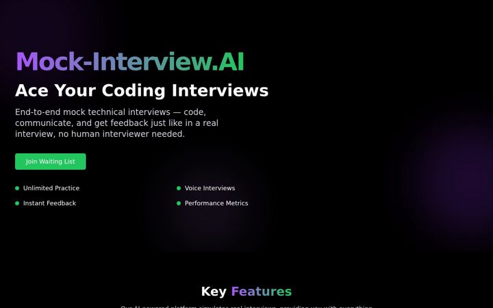 Screenshot ta' mock-interview.ai