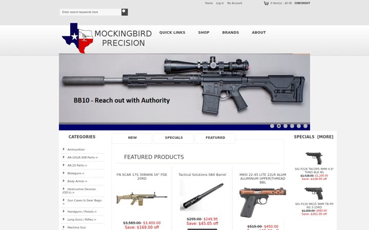 Screenshot of mockingbirdprecision.com
