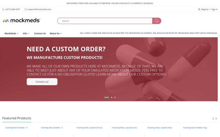Screenshot of mockmeds.com