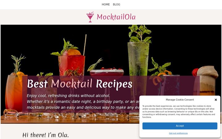 Screenshot of mocktailola.com