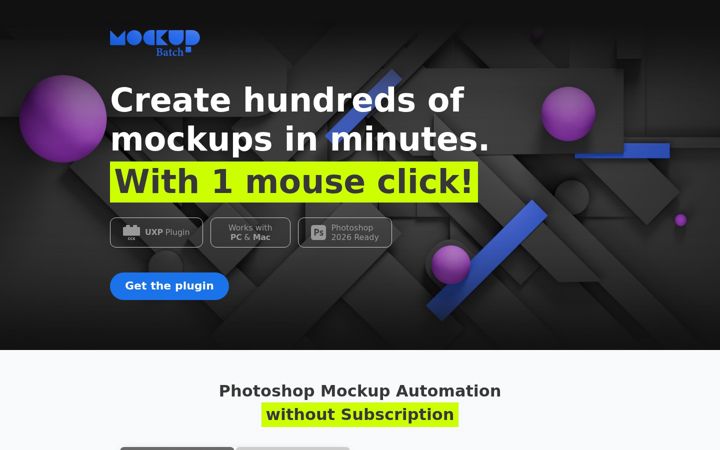 Screenshot of mockupbatch.com