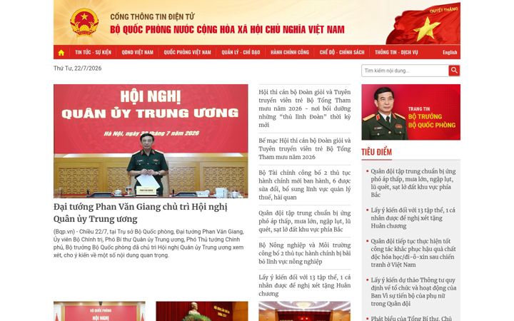 Screenshot of mod.gov.vn