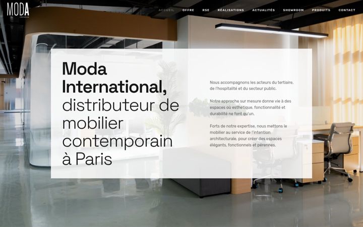 Screenshot of moda-int.com