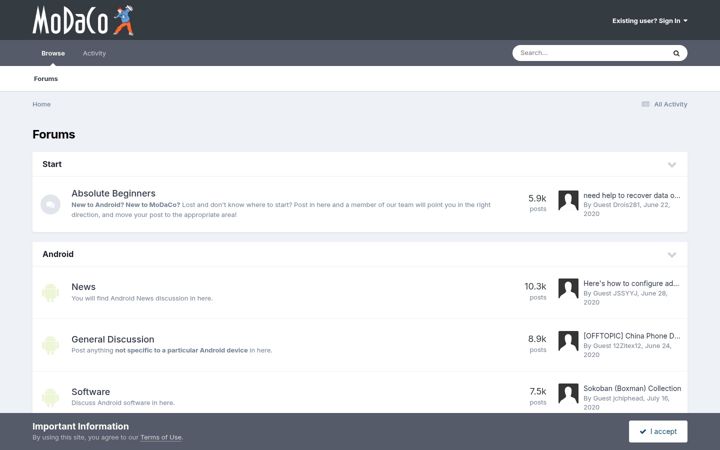 Screenshot of modaco.com