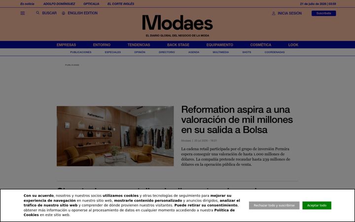 Screenshot of modaes.com
