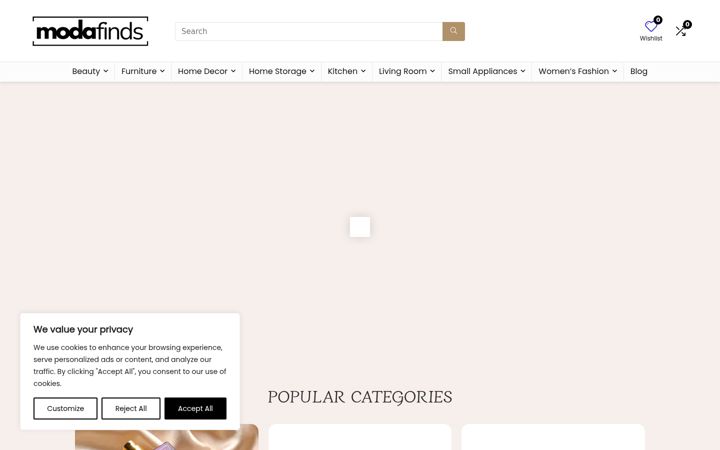 Screenshot of modafinds.com