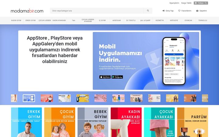 Screenshot of modamizbir.com
