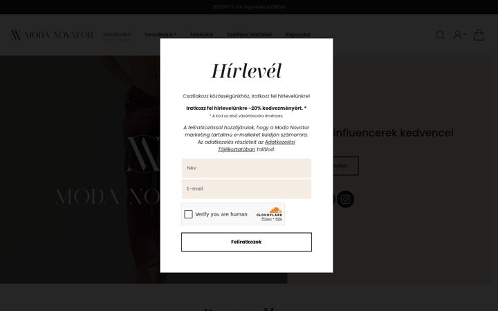 Screenshot ta' modanovator.hu
