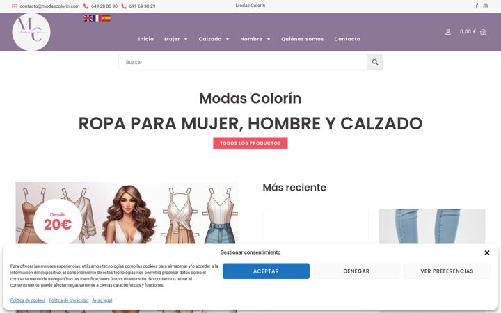 Screenshot of modascolorin.com