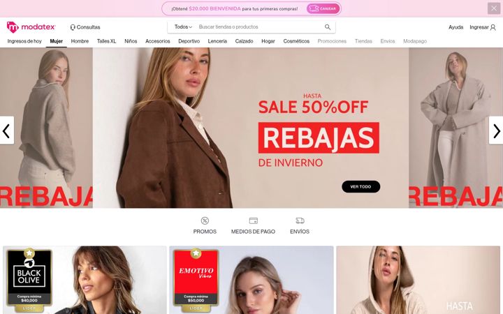 Screenshot of modatex.com.ar