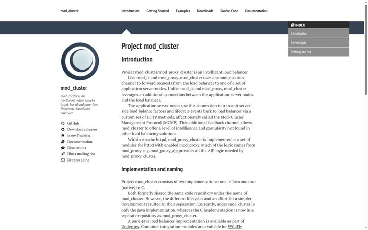 Screenshot of modcluster.io