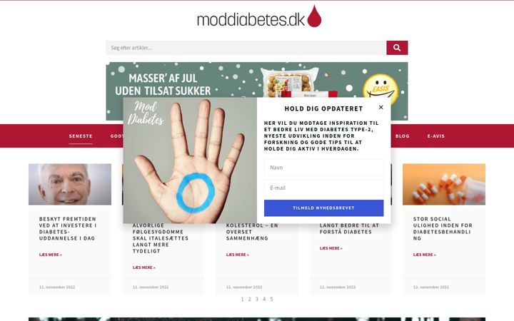 Screenshot του moddiabetes.dk