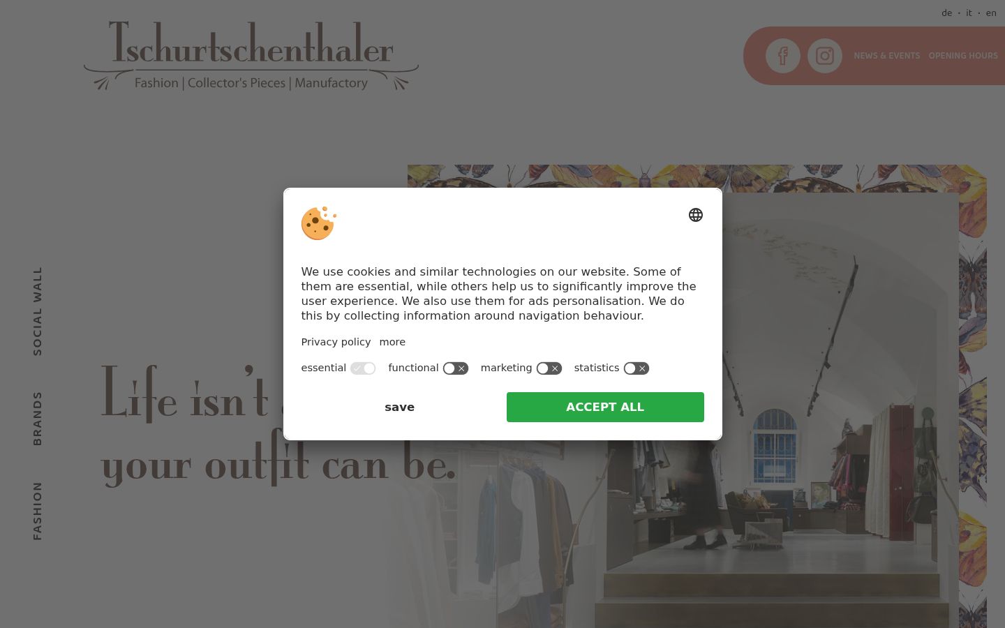 Screenshot of the consent banner shown before any interaction