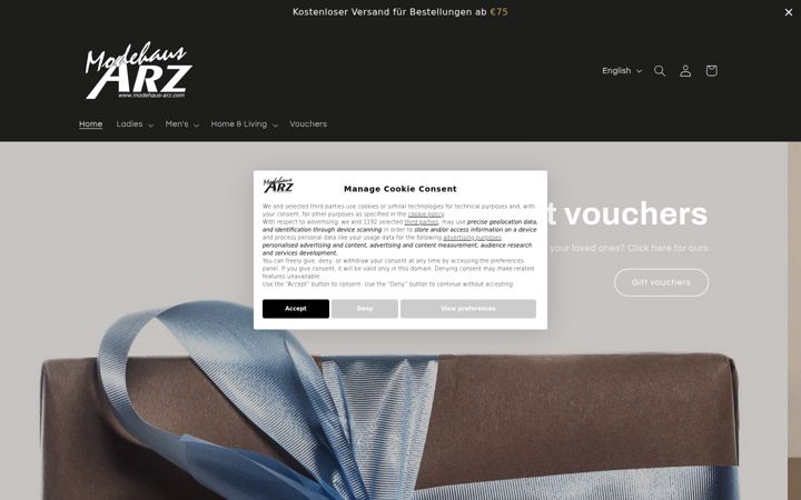 Képernyőkép: modehaus-arz.com