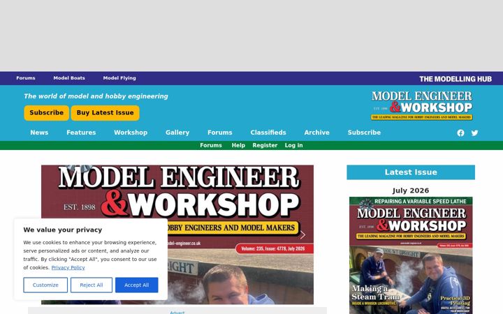 Screenshot of model-engineer.co.uk