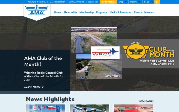 Screenshot of modelaircraft.org