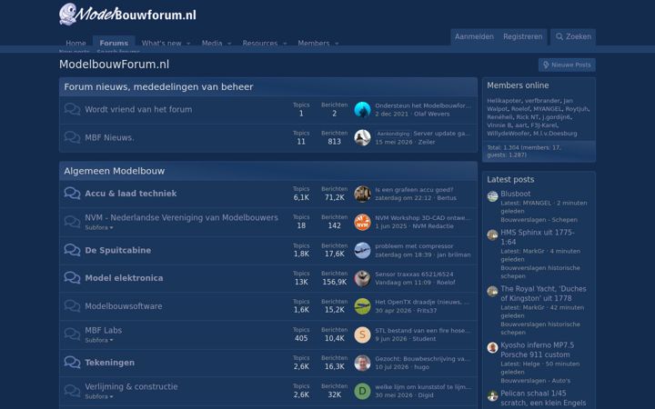 Screenshot of modelbouwforum.nl