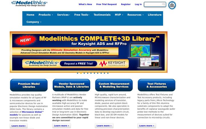 Screenshot of modelithics.com