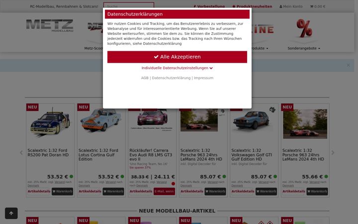 Screenshot of modellbau-metz.com