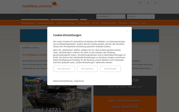 Screenshot of modellbau-universe.de