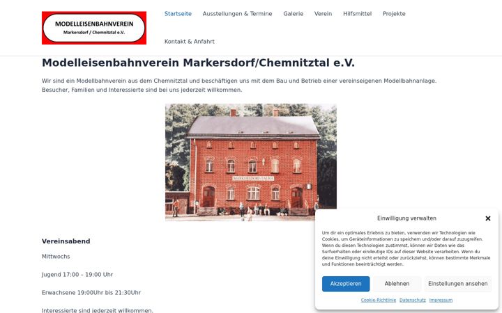 Snímek obrazovky modelleisenbahnverein-markersdorf.de