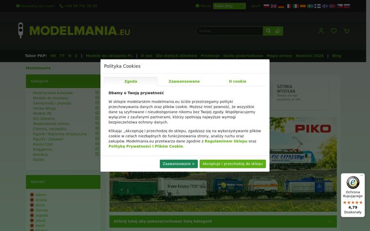 Screenshot of modelmania.eu