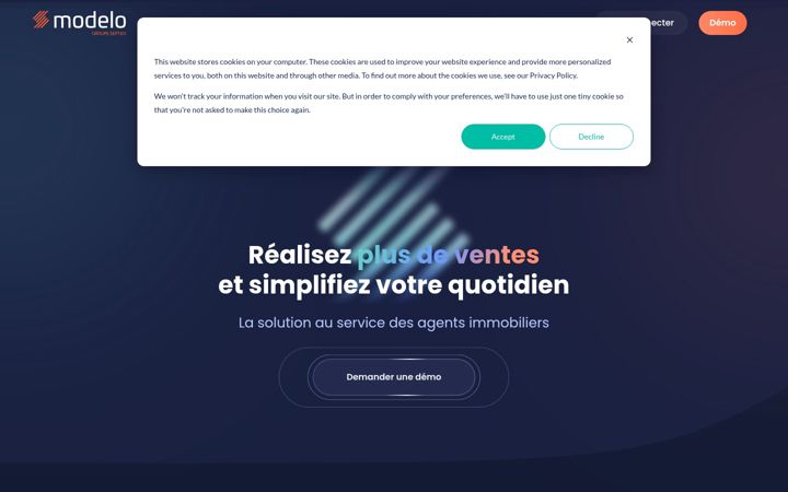Screenshot of modelo.fr