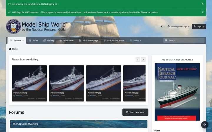 Screenshot ta' modelshipworld.com