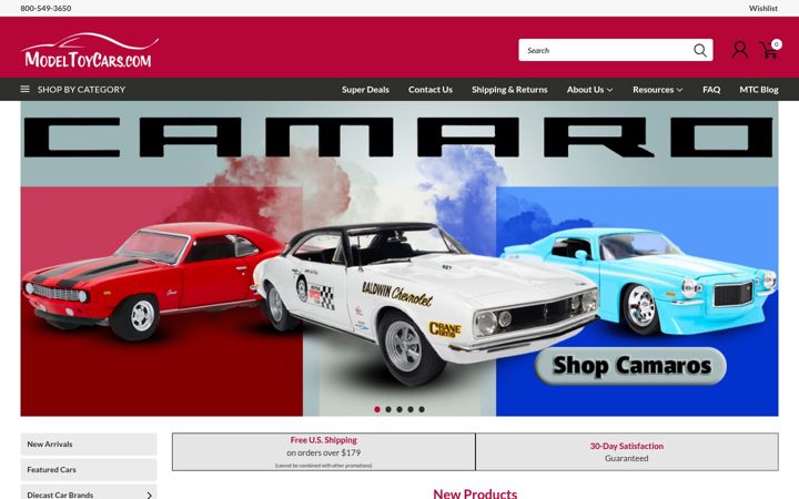 Screenshot of modeltoycars.com