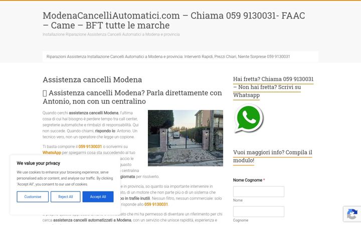 Screenshot of modenacancelliautomatici.com