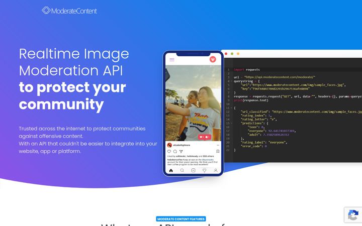 Screenshot of moderatecontent.com