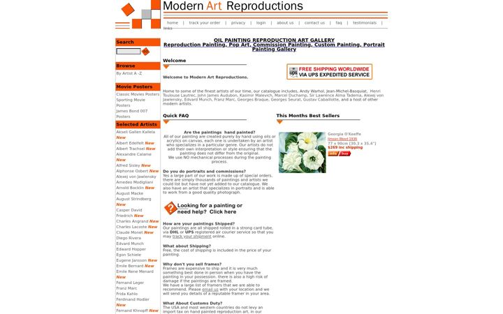 Screenshot of modern-art-reproductions.com