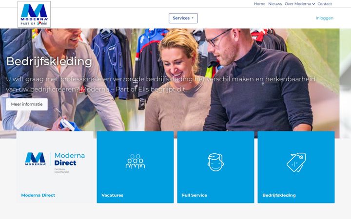 Skærmbillede af moderna.nl