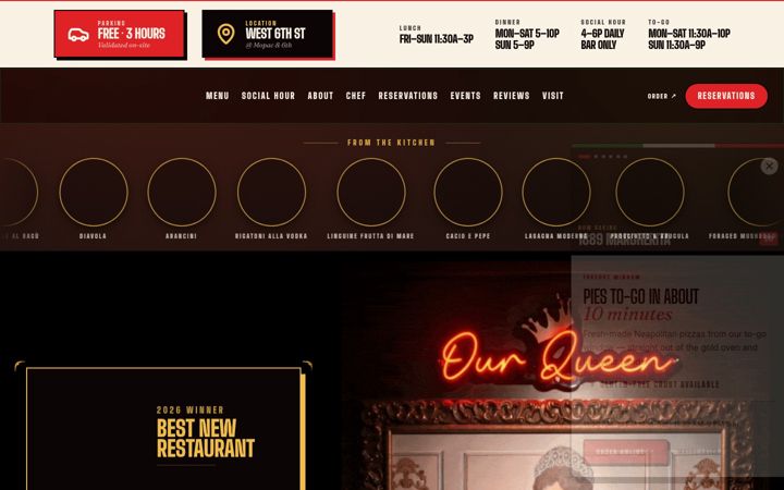 Screenshot of modernapizzeria.com