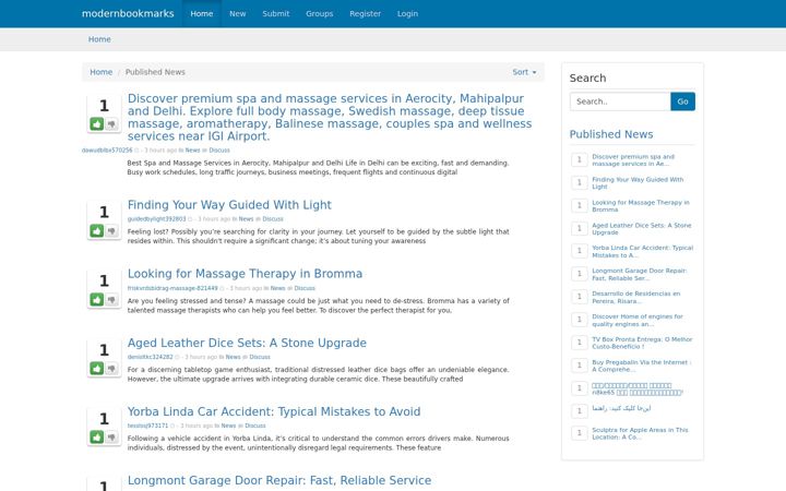 Screenshot of modernbookmarks.com