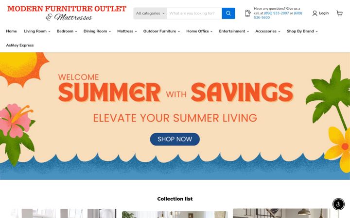 Screenshot of modernfurniture-outlet.com