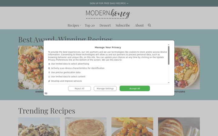 Screenshot of modernhoney.com