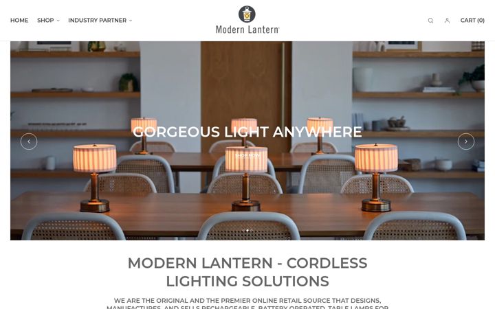 Screenshot von modernlantern.com
