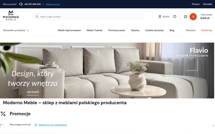 Ekrānuzņēmums no modernomeble.pl