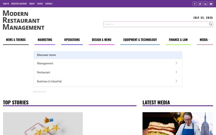 Screenshot of modernrestaurantmanagement.com