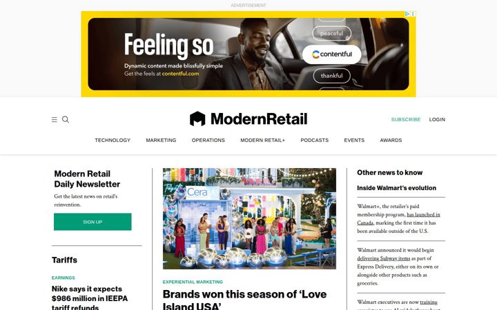 Екранна снимка на modernretail.co